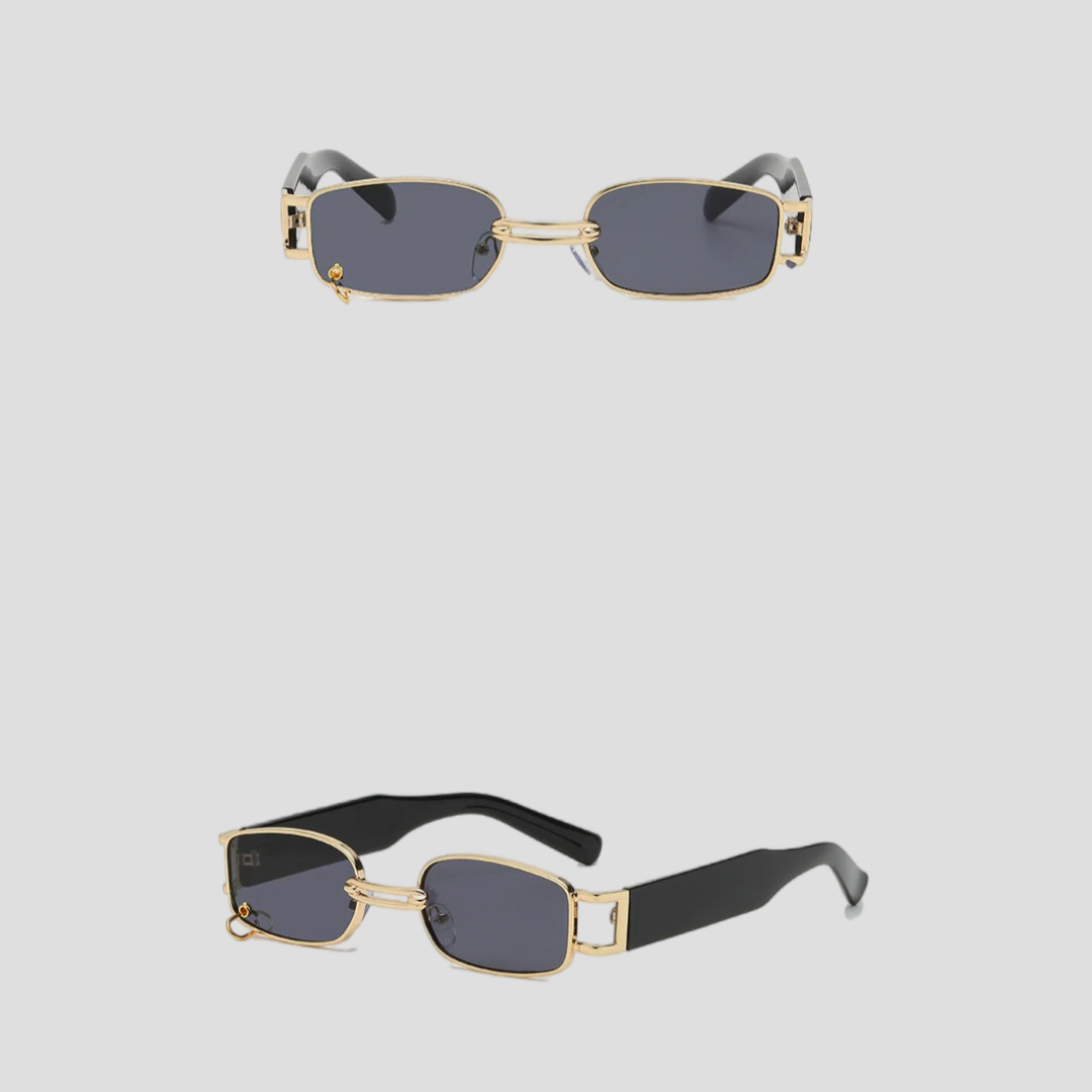 Metal Frame Narrow Rectangular Sunglasses